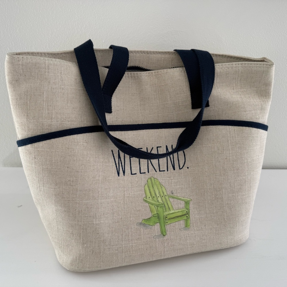 Rae Dunn Beige Tote with insulated layer
